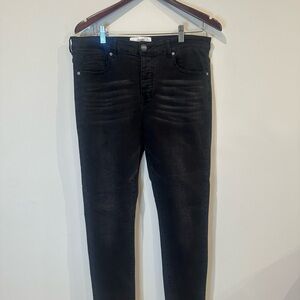 Sixth June Paris Skinny Slim Cotton Denim Jeans Button Zip 5-Pocket Black